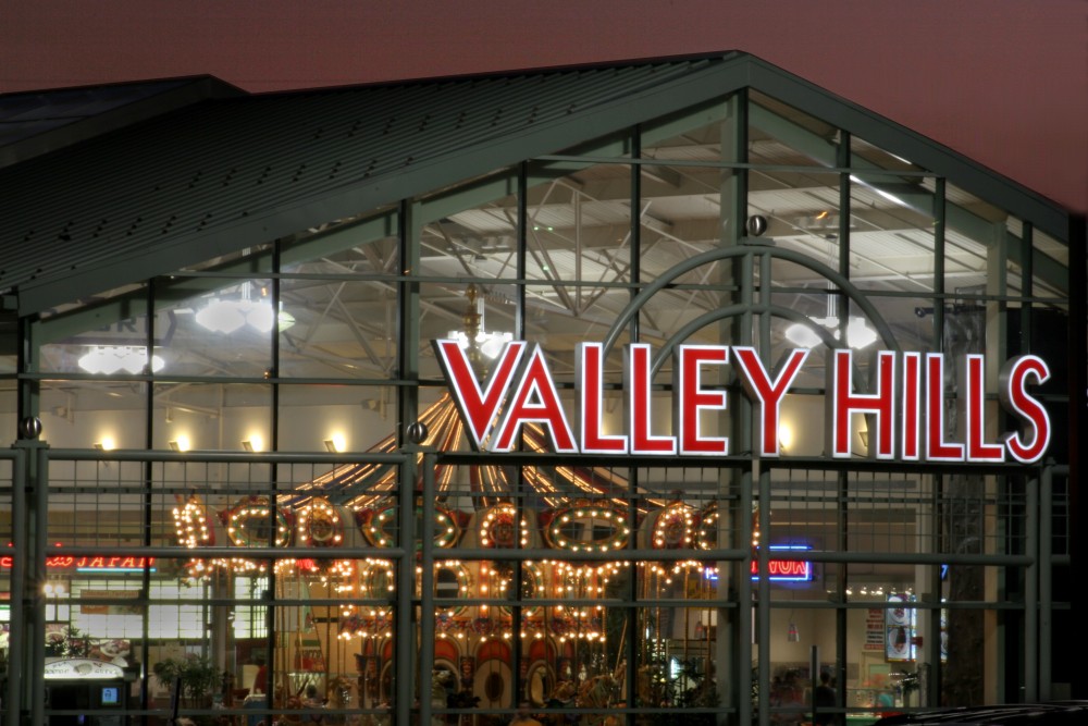 Valley Hills Mall houses over 90 specialty stores and features a 28-foot antique carousel.