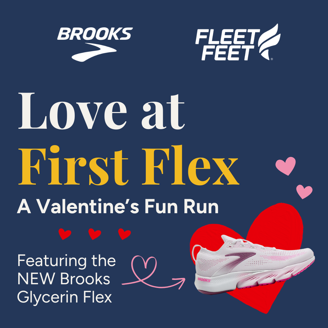 Love at first flex. A Valentine's run with Brooks featuring the new Brooks Glycerin Flex, shown with hearts