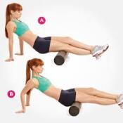 Foam rolling on hamstring