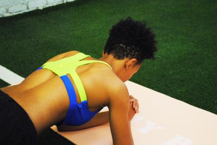 woman doing plank