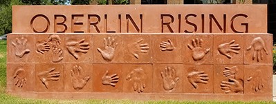 monument with words OBERLIN RISING