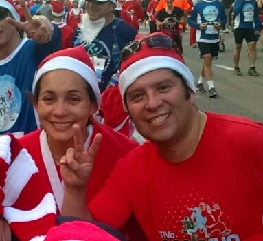 Alba and Ruben Santa Run