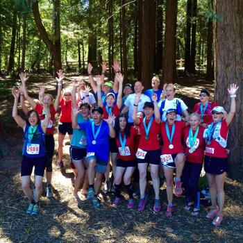 Trail runners in Portola Valley