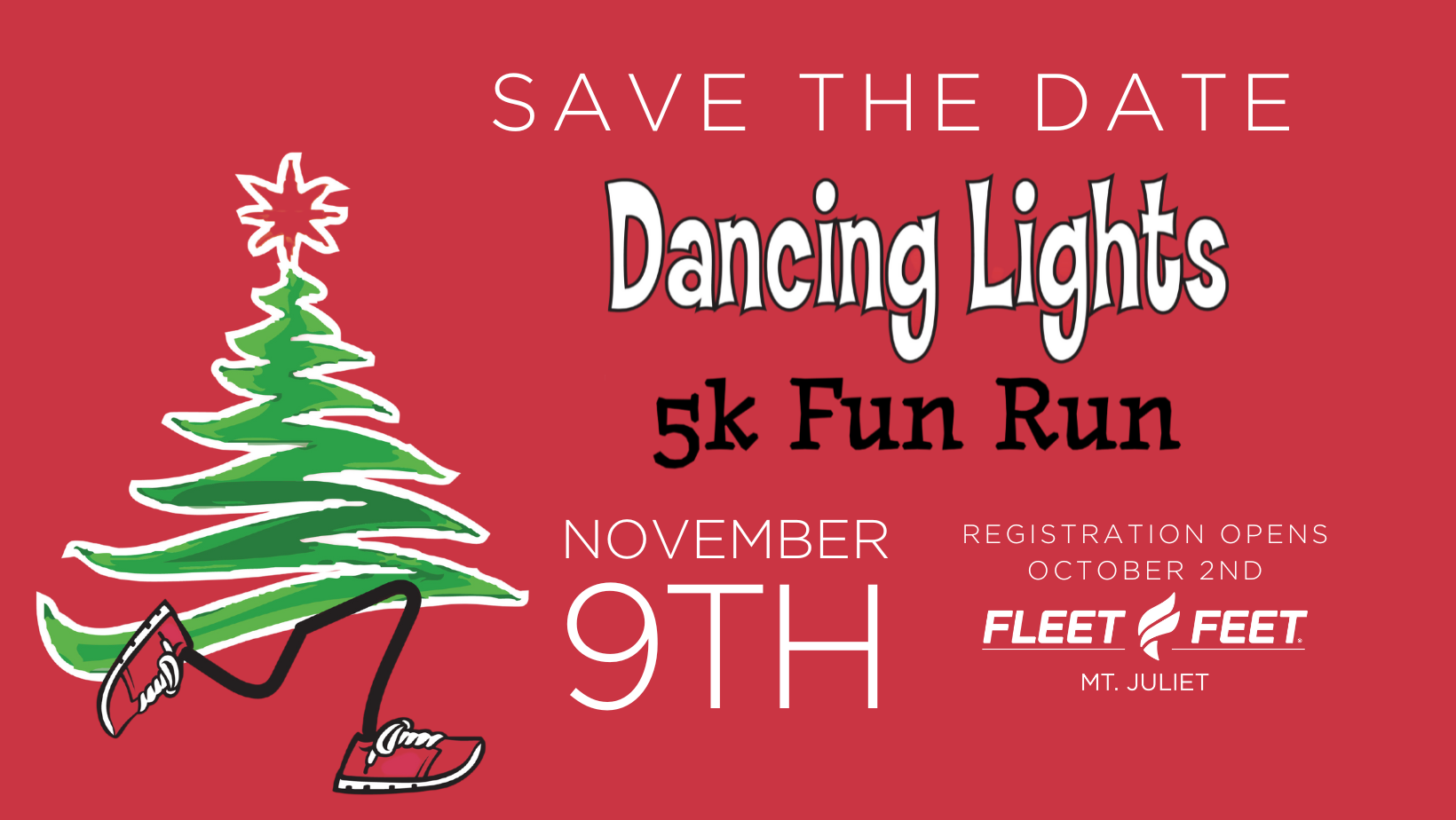 Dancing Lights 5k, November 9th Fleet Feet Sports Murfreesboro