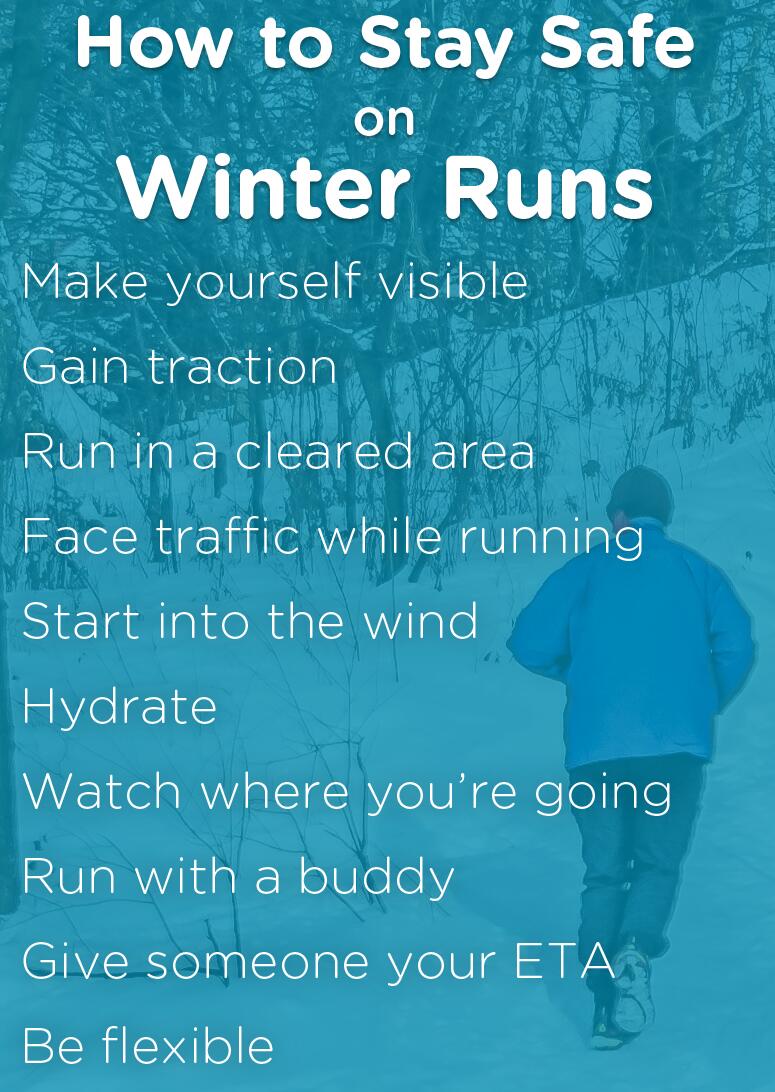 list of how to stay safe on winter runs