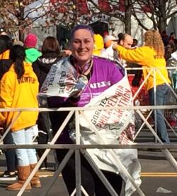 Alexis finishing half-marathon