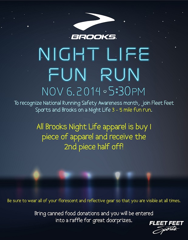 Brooks Night Life Run - Fleet Feet Sports Huntsville