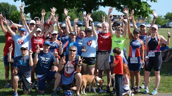 Fleet Feet Sports Knoxville Triathlon Training Group after the Foothills Sprint Triathlon