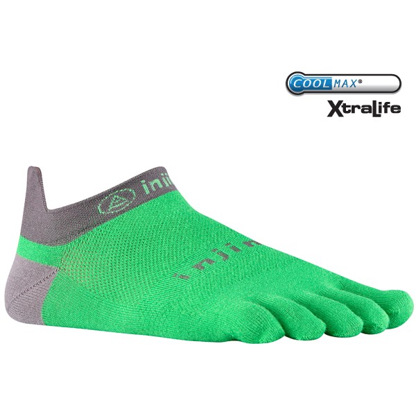 injinji run no show lightweight fresh green toe socks running athletic performance