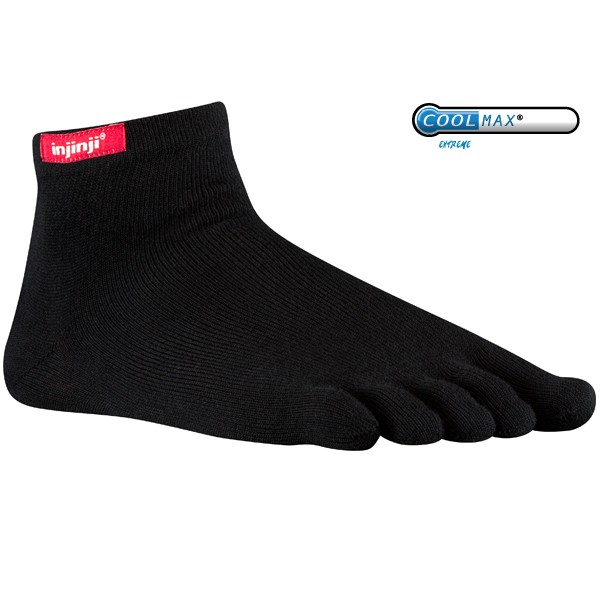 injinji sport original weight mini crew toe socks black running athletic gear