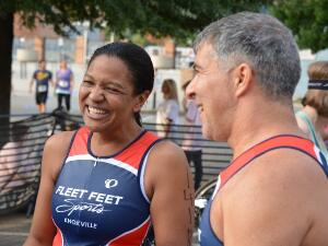 Shameka and Shahin before the race