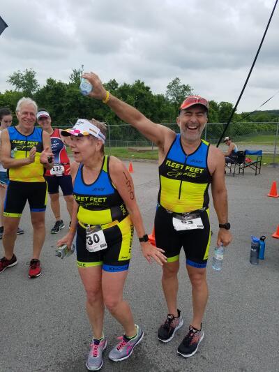 Susan and Shahin after the race