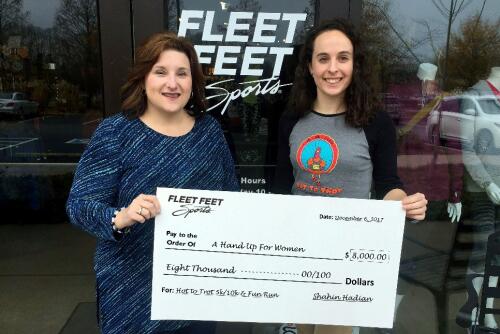 Eva Pierce (A Hand Up For Women) and Katlyn Gagnier (Fleet Feet Sports)