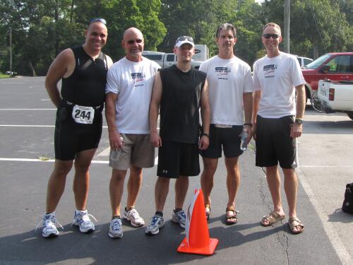 Bill and friends after the Springbrook Sprint Tri in 2009