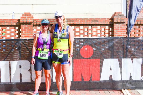 Laura and Jen after Ironman Augusta 70.3