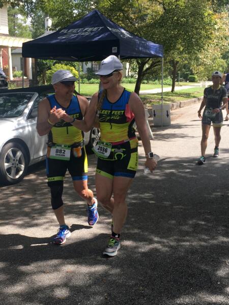 Shahin and Laura running