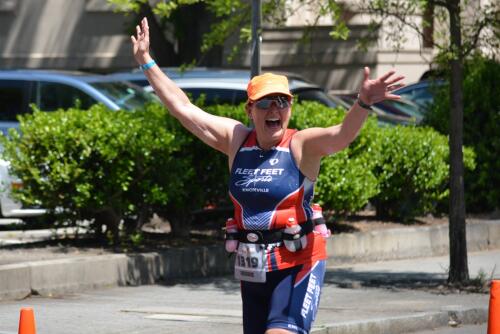 Debbie at Raleigh 70.3 in 2015