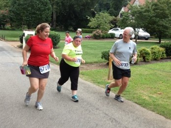 Pam running with Cheryl and Ken