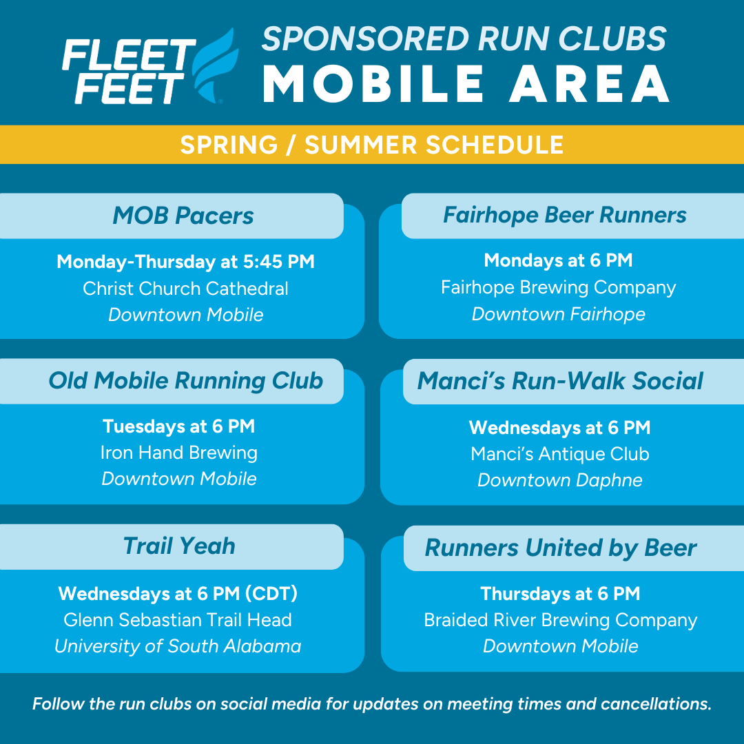 Fleet Feet Mobile area run clubs