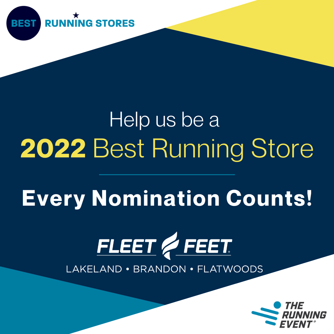 Graphic with 2022 BEST RUNNING STORE NOMINATIONS on it.