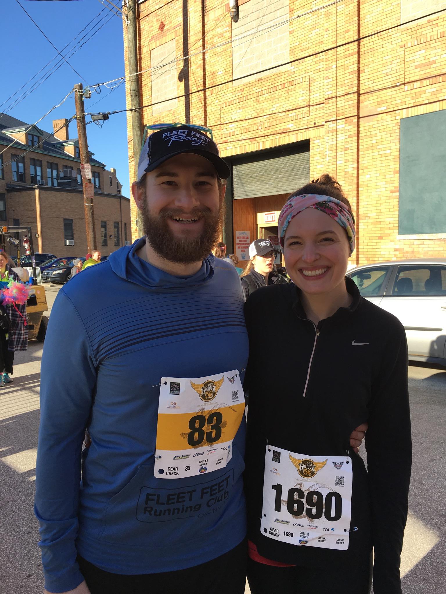 Chris Braker and his wife after running a race