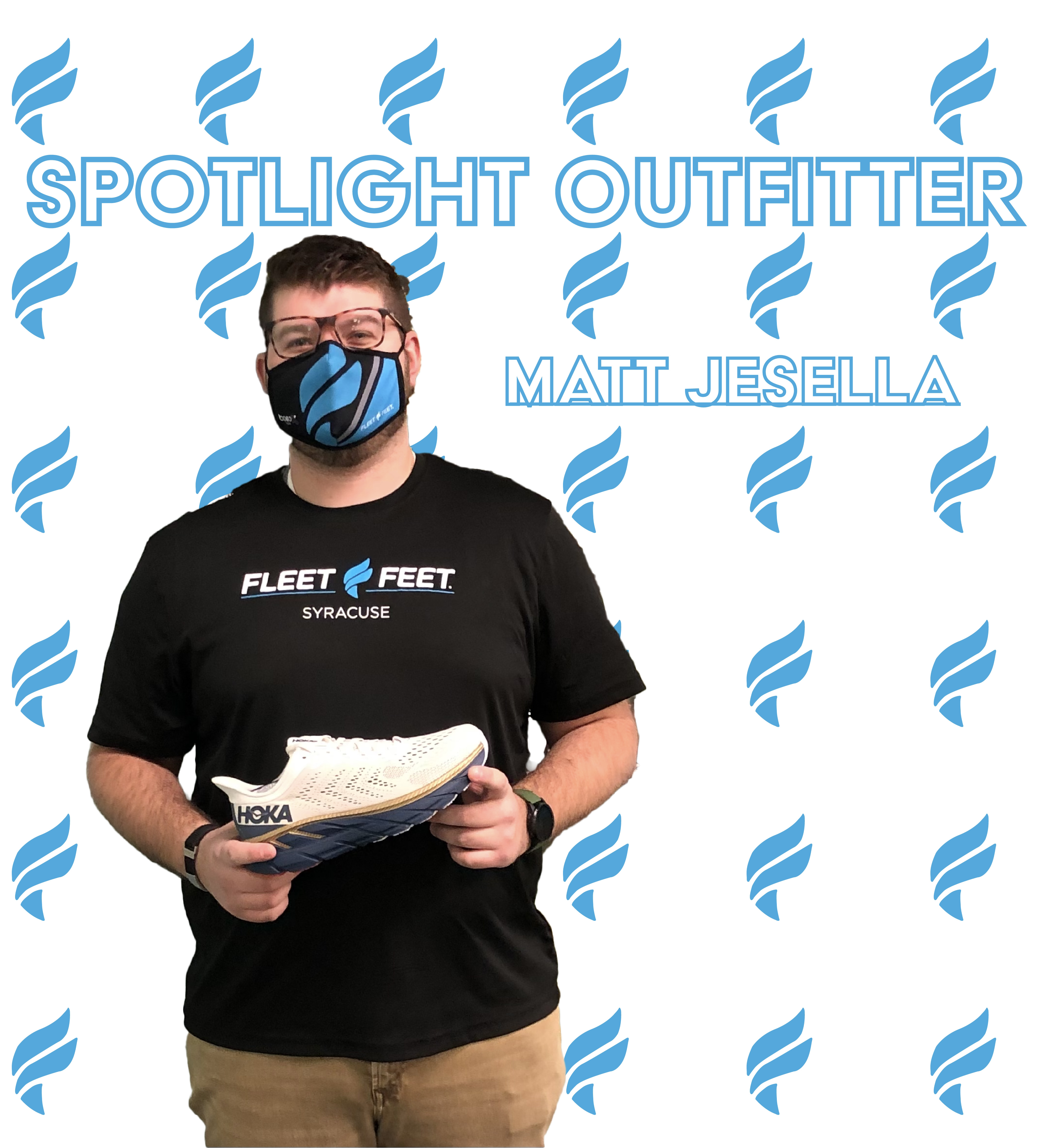 Matt working at Fleet Feet Syracuse Running Store
