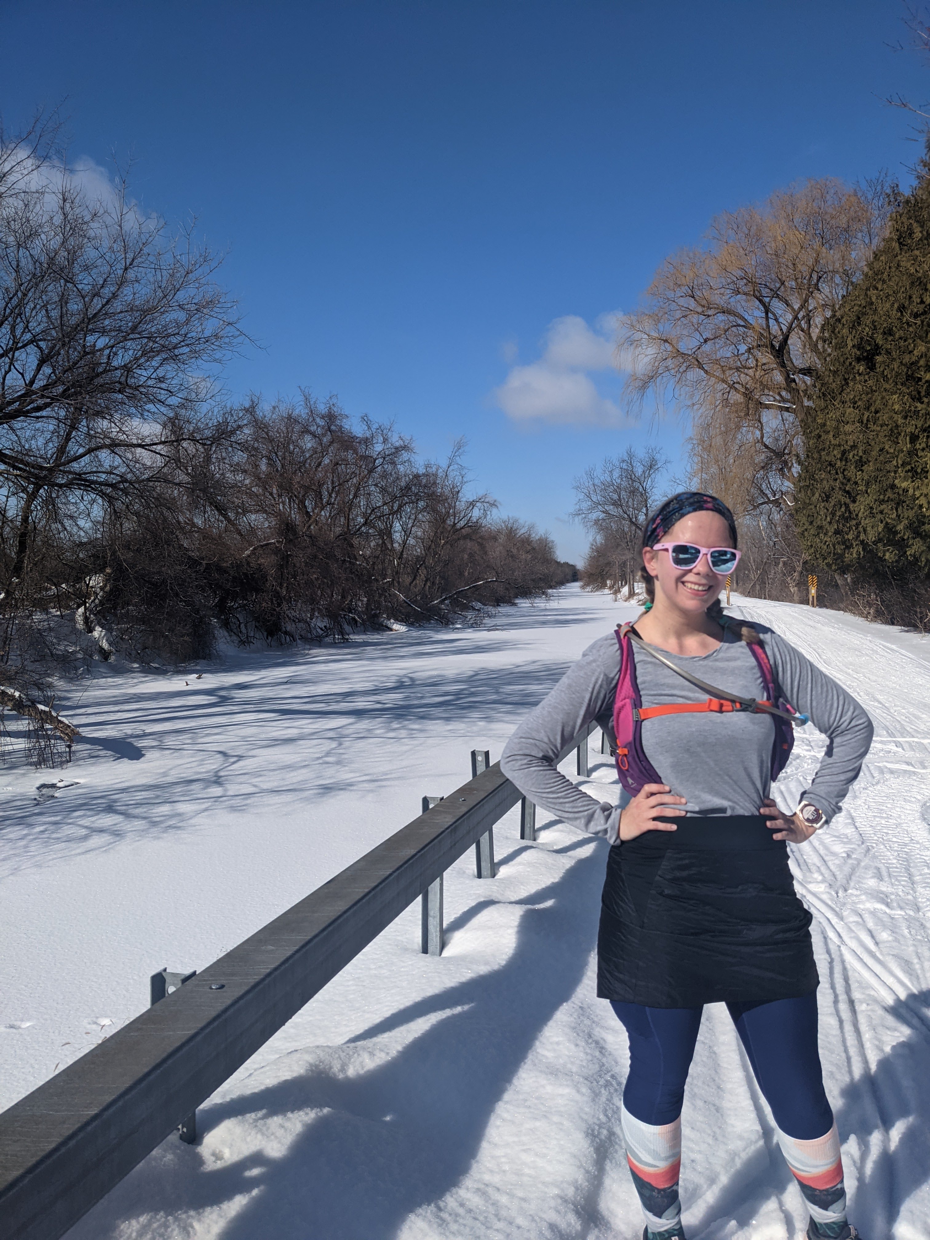 Maggie running in winter