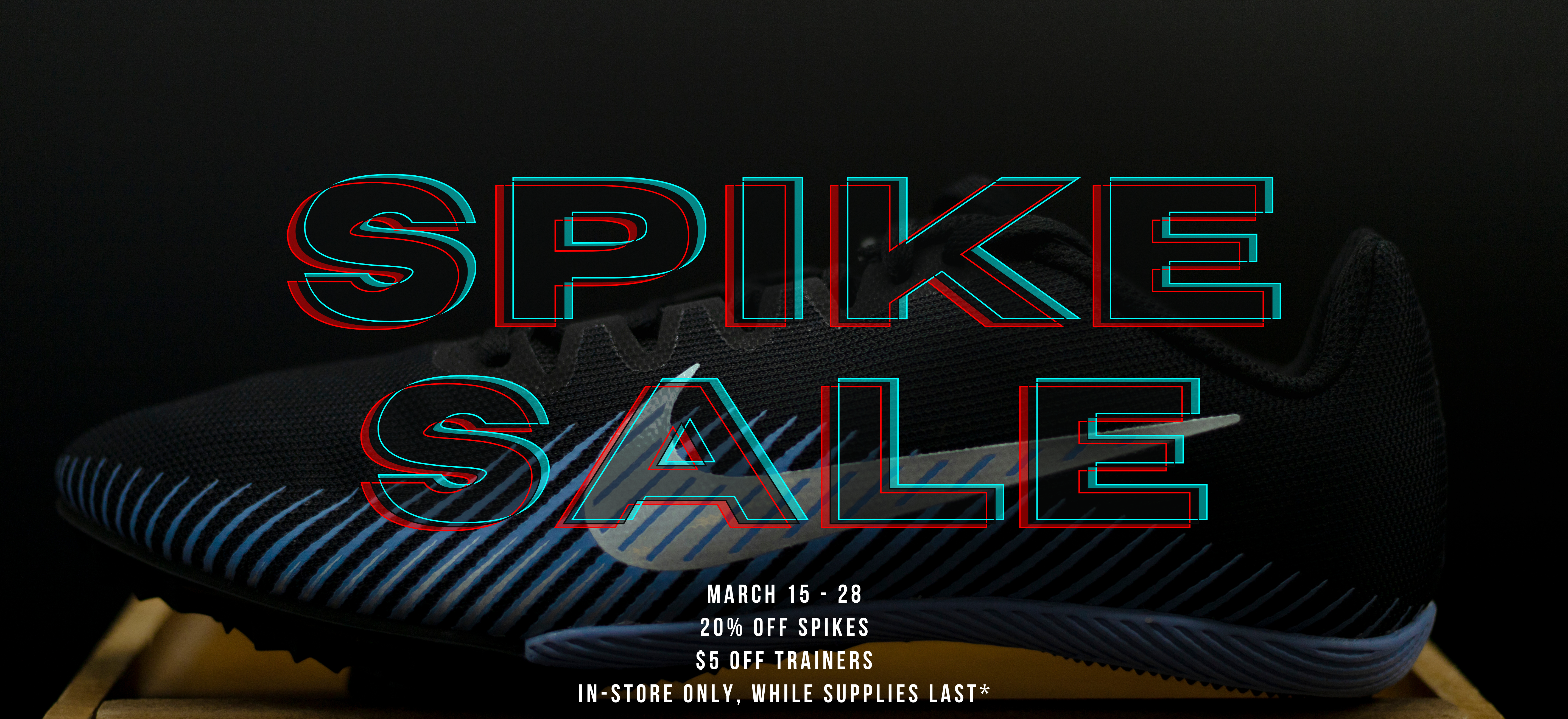 Spring Spike Sale for track and field at fleet feet syracuse