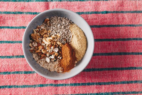 Bowl of plant based protein options