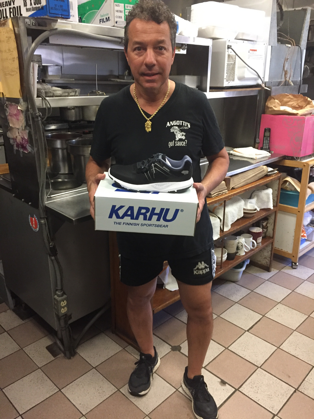 Bobby Angotti with his new Karhu's