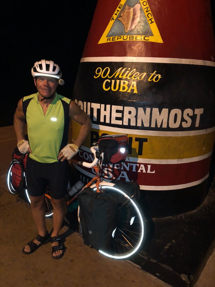 Gary and his bike in southernmost point