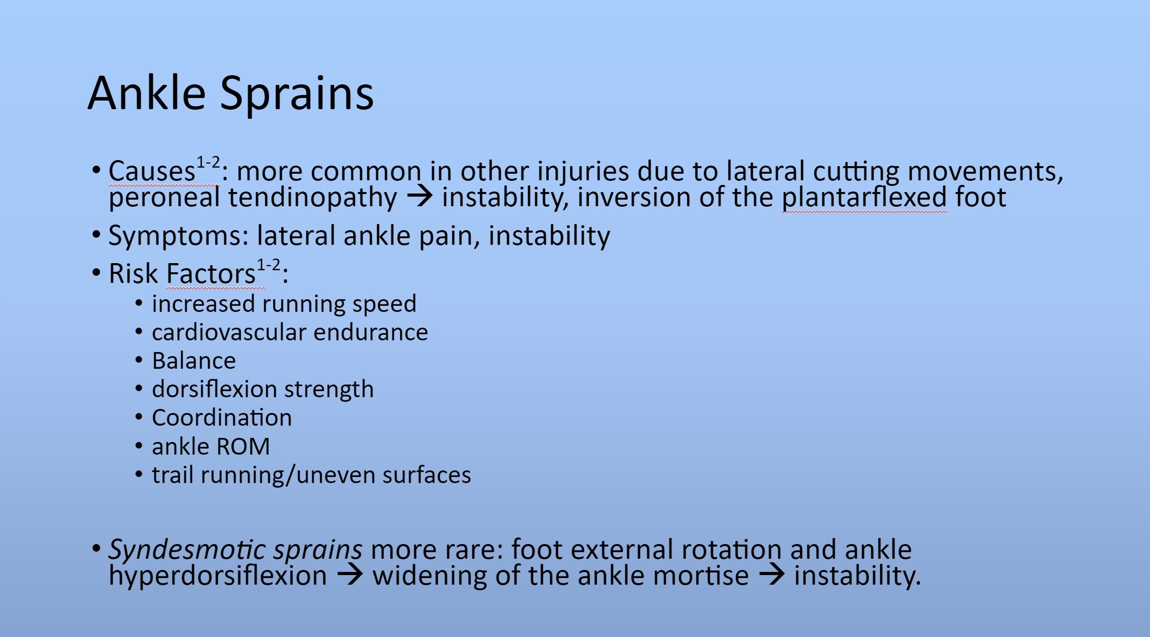 ankle sprains