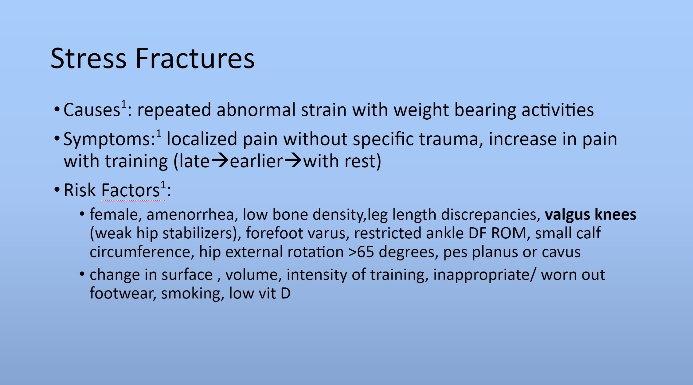 stress fractures