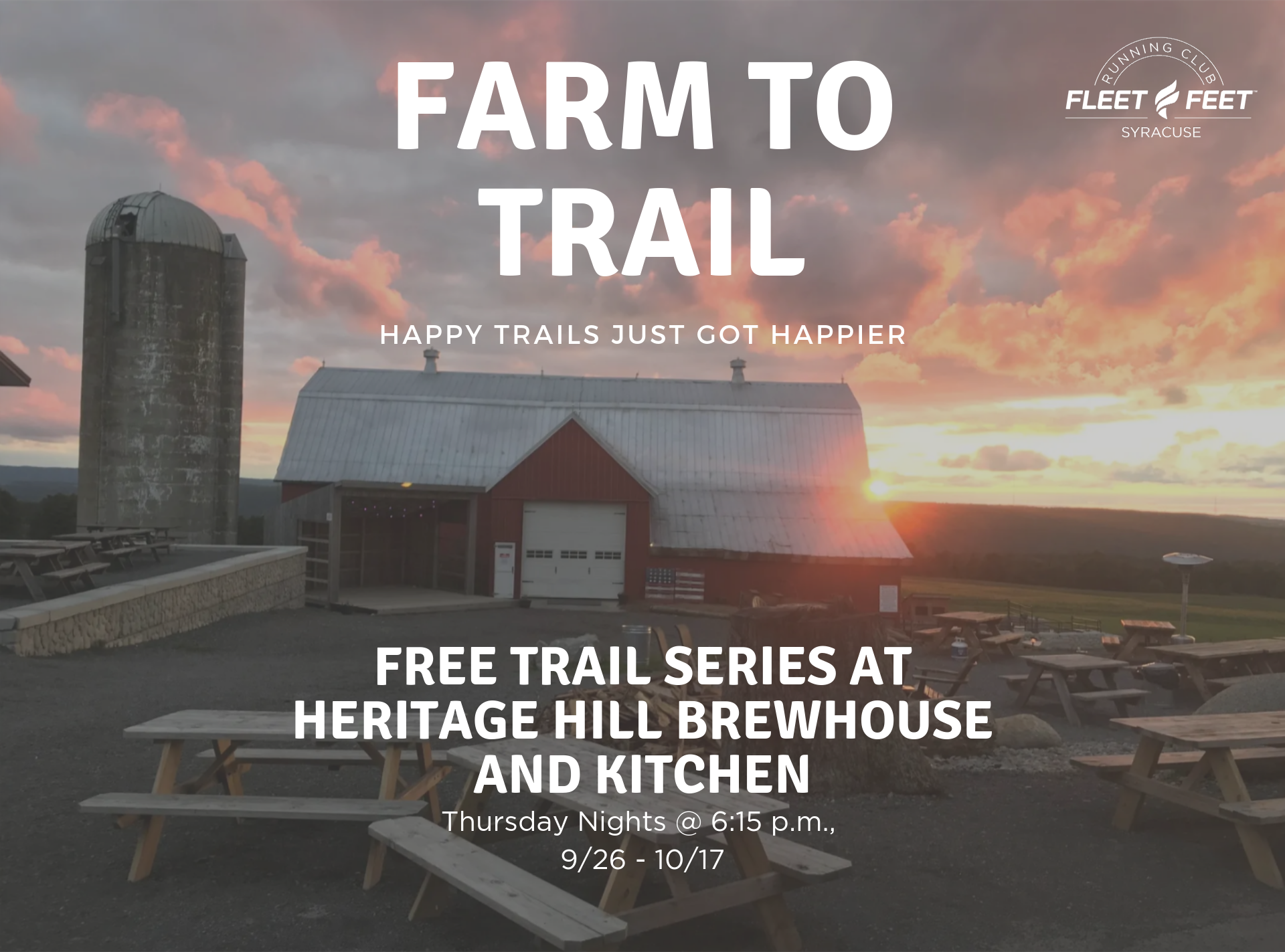 Free trail run at heritage hill sunset