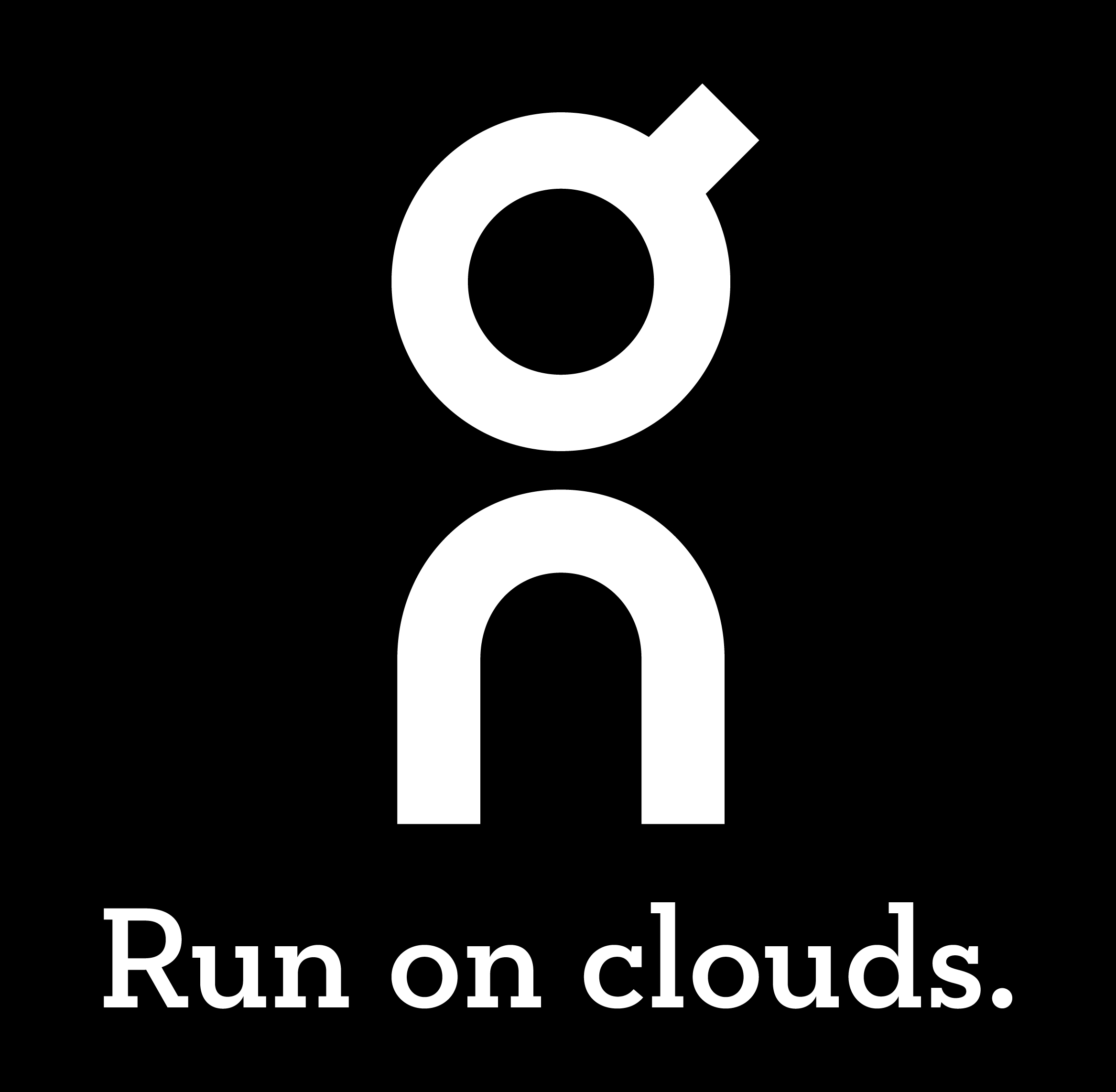 On Logo Run on clouds Negative