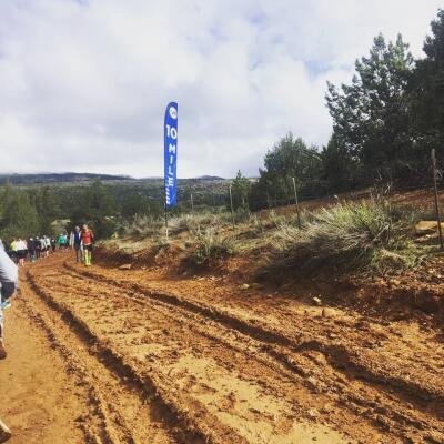 Slogging through the mud at mile 10