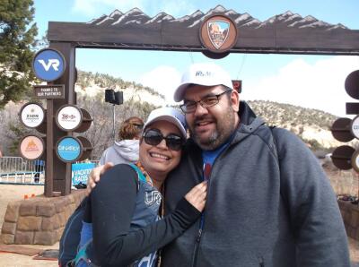 Nick and Vanesa just after finishing the half marathon