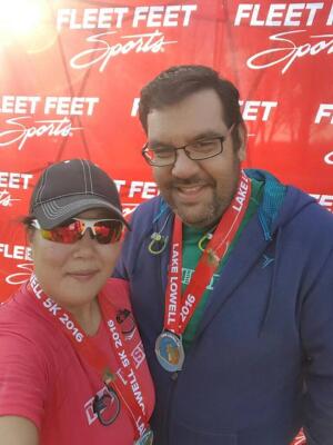 Nick and Loni in their second 5K last April (2016)