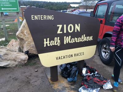 Starting the Zion Half Marathon