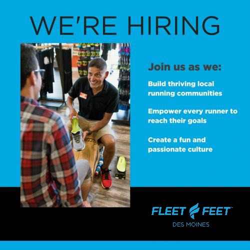 NOW HIRING - Shoe Leader - Fleet Feet Des Moines