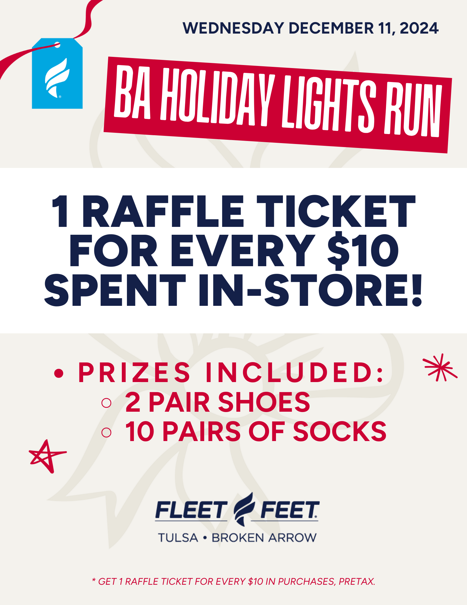 Wednesday Raffle Wednesday 12/11 Only - Raffle & Double Bonus Bucks - Fleet Feet Tulsa