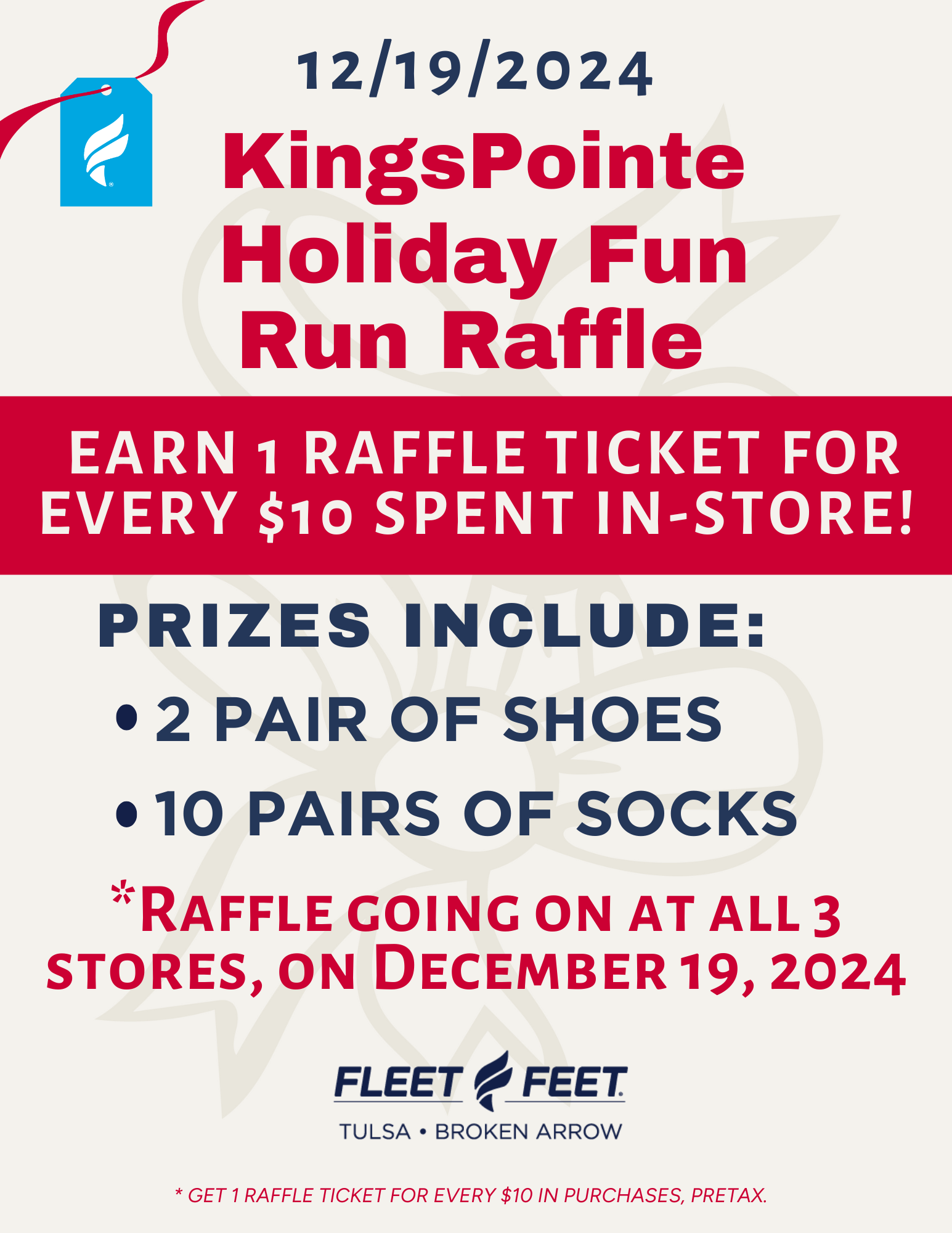 Thursday Raffle Thursday 12/19 Only - Raffle & Double Bonus Bucks - Fleet Feet Tulsa