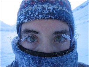 Frozen eyelashes