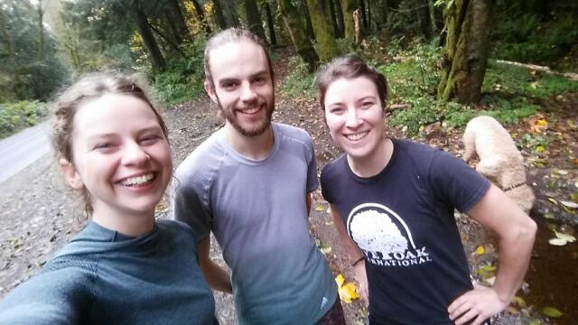 Here I am with a couple of my favorite running buddies post trail run.