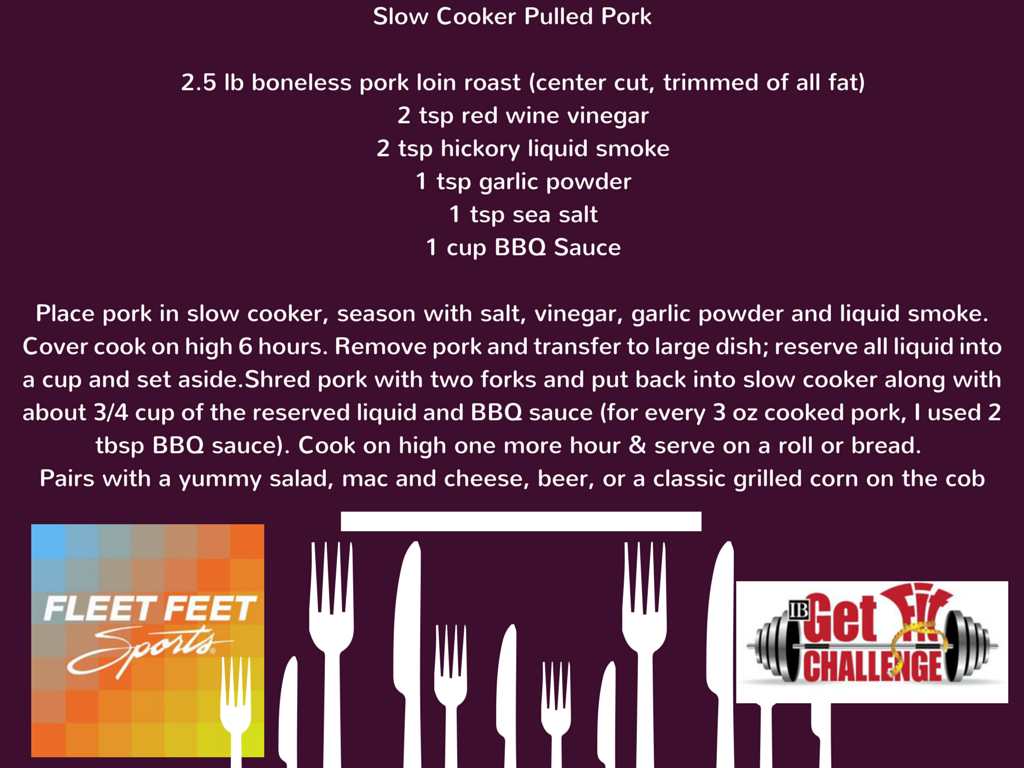 Recipe Slow Cooker Pulled Pork IB Fit Challenge Fleet Feet Sports Madison