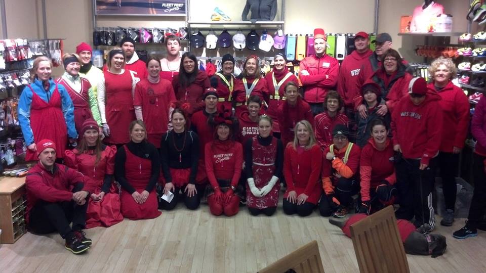 Red Dress Dash Team 242 at Fleet Feet Sports Madison