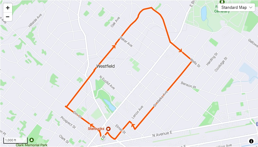 Westfield Big Run route