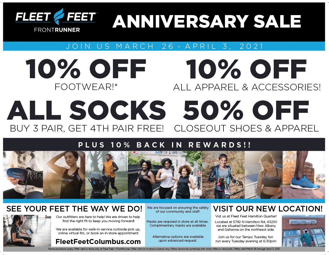 Anniversary Sale & Fleet Feet Hamilton Quarter Opens Friday Fleet