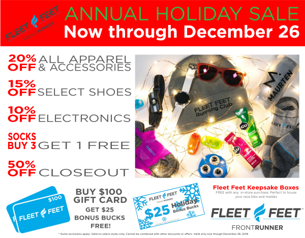 Annual Holiday Sale at Fleet Feet + 