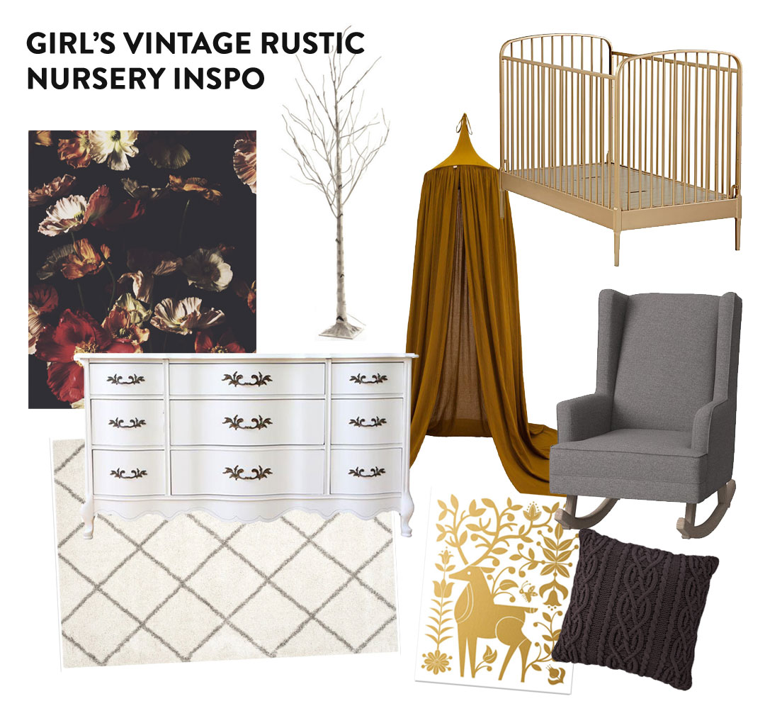 Girl's Vintage Rustic Nursery Inspo